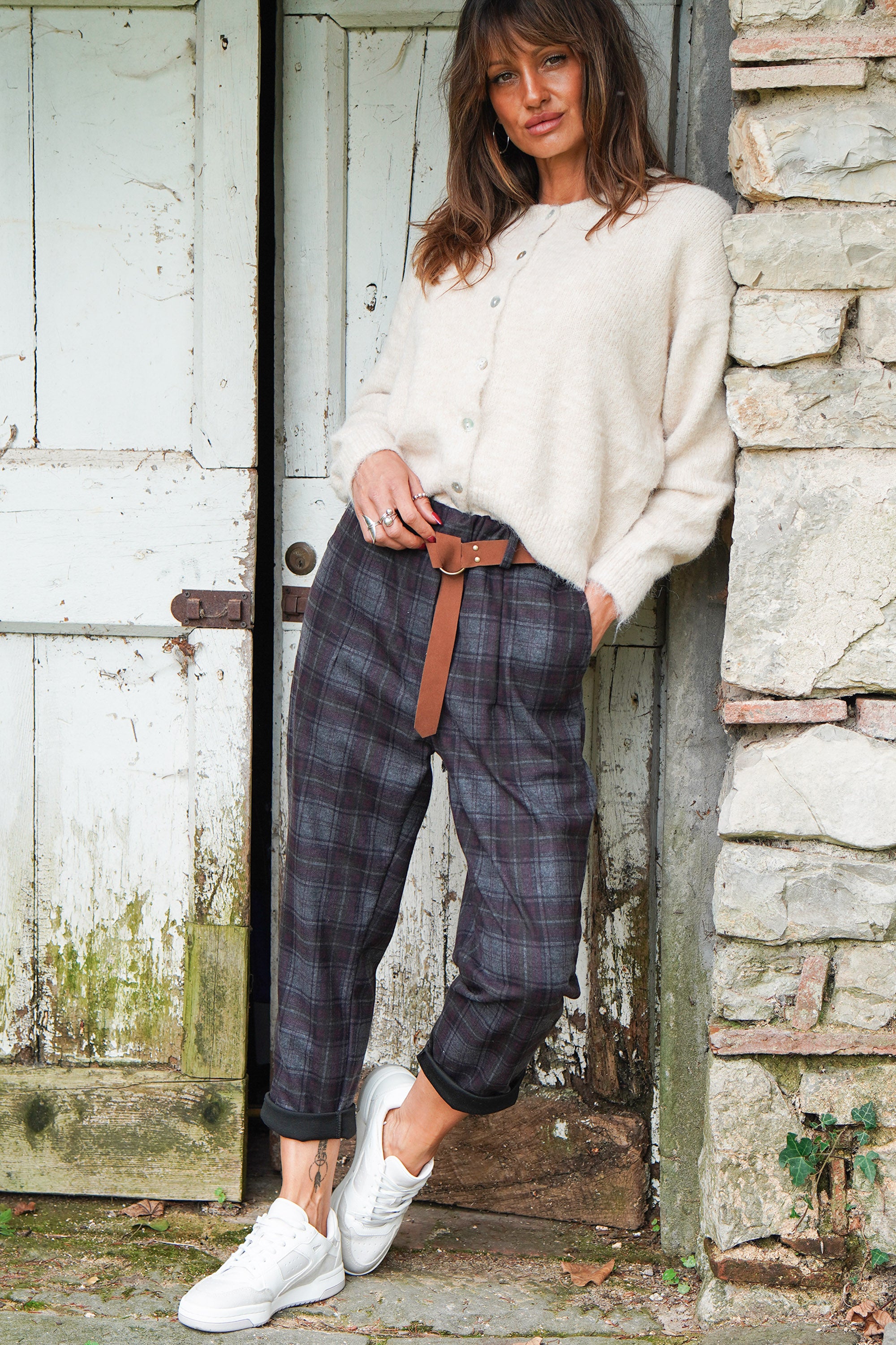 Yours Truly Checkered Trouser