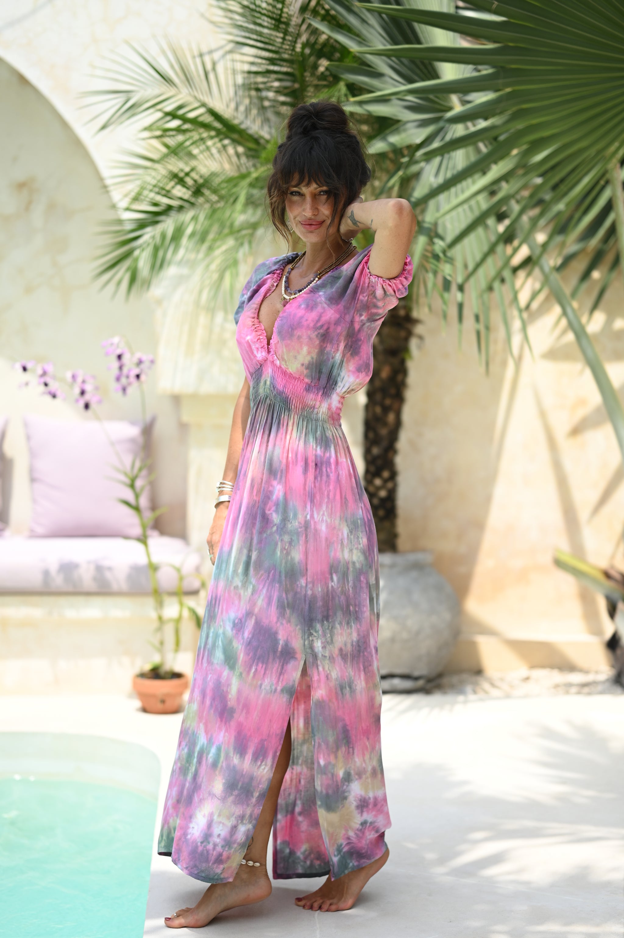 super cute maxi dresses Mocha Printed Maxi Dress With Cut Outs