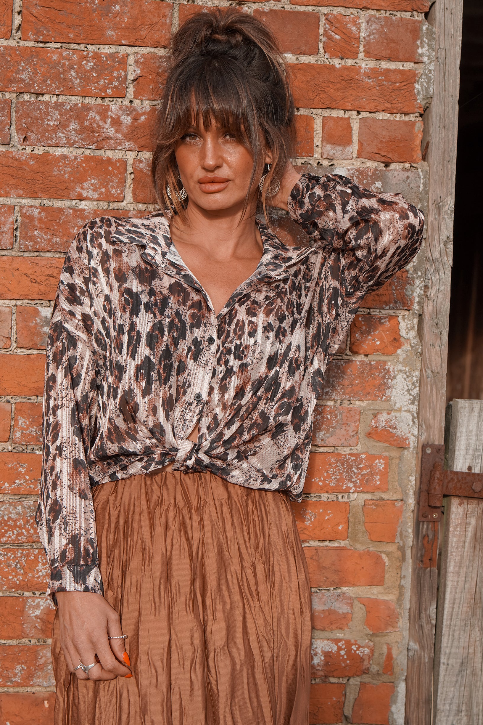 sheer animal print top
